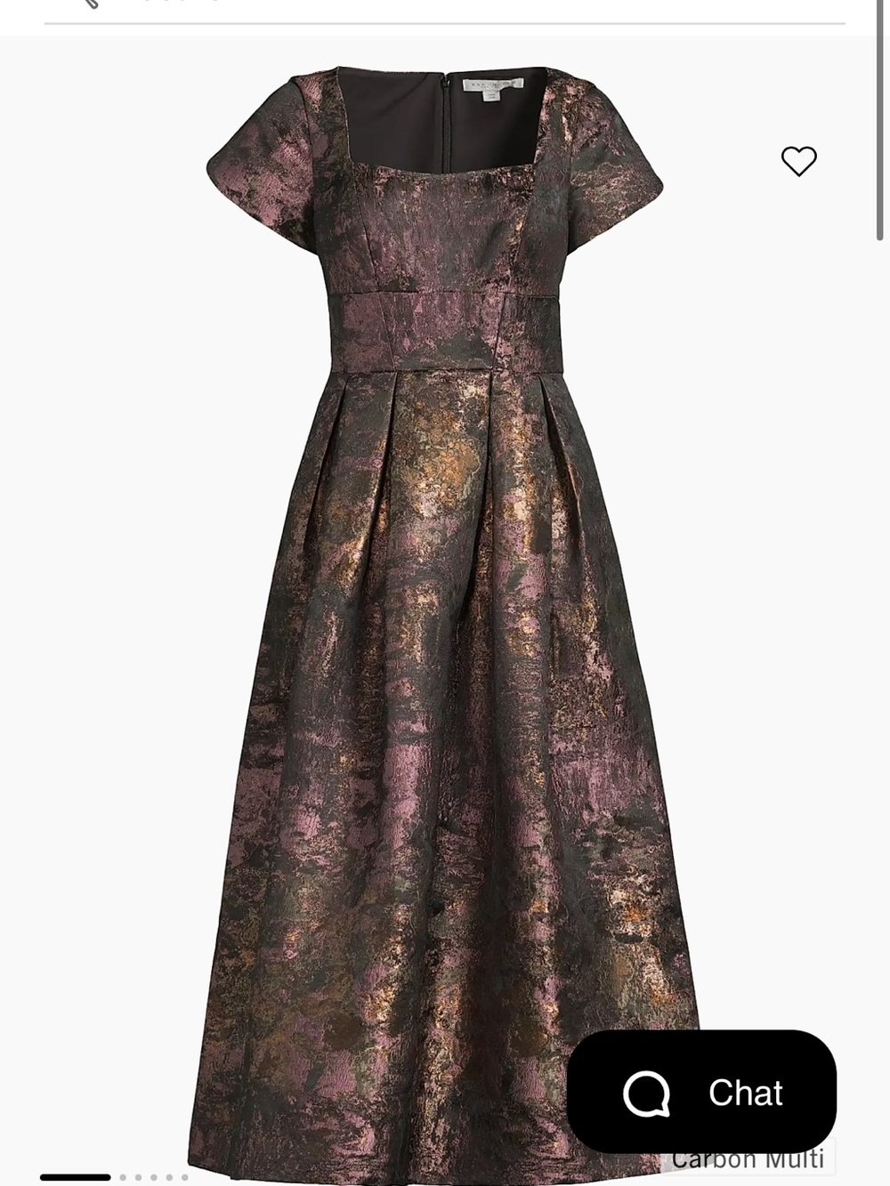 Kay Unger Metallic Brocade Midi Dress in Carbon Multi